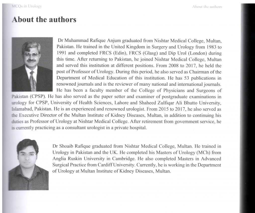 Urology MCQs Prof. Rafiq Anjum authors2